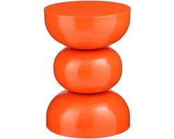 Mica Decorations Luna Tafel - Bijzettafel met Open Rond Design van Stevig IJzer - Salontafel Minimalistisch Voor Binnen - Nachtkastje Voor Kleine Ruimtes - H46 x Ø32 cm - Oranje