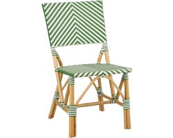 Mica Decorations Mandox Bistrostoel - L45,5 x B57 x H89 cm - Rotan - Donkergroen, Wit