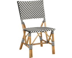 Mica Decorations Mandox Bistrostoel - L45,5 x B57 x H89 cm - Rotan - Zwart, Wit