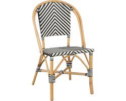 Mica Decorations Mandox Bistrostoel - L51 x B57 x H90 cm - Rotan - Zwart, Wit