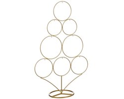 Mica Decorations metalen kerstboom met haakjes om kerst ornamenten in te hangen 36 x 16 x 58 cm