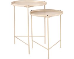Mica Decorations Nero Bijzettafel - H60xØ47 cm - Roze - Set van 2