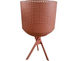 Mica Decorations Neston Metaten Plantenbak/Bloempot houder oranje H55,5xD30cm