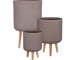 Mica Decorations Nuovo Plantenbakken - H64 x Ø37 cm - Magnesium - Taupe