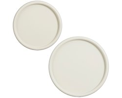 Mica Decorations Onderbord (set 2 Stuks) Fleat - Metaal - Creme/Wit - 39 x 3 x 39 cm (BxHxD)
