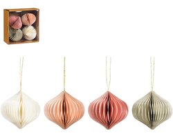 Mica Decorations Ornament ui roze beige off white grijs 4 stuks