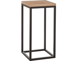 Mica Decorations Oskar Plantentafel - L30 x B30 x H62 cm - Hout, Metaal - Zwart