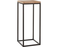 Mica Decorations Oskar Plantentafel - L35 x B35 x H81 cm - Hout, Metaal - Zwart
