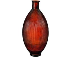 Mica Decorations ovaal vaas - Firenza - rood - gerecycled glas - 29 x 59 cm