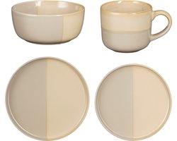 Mica Decorations Ozzu Serviesset 4 Persoons - Steengoed - Grijs