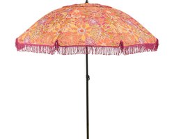 Mica Decorations Parasol Bloem - 220x220x238 cm - Polyester - Roze