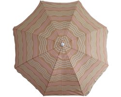 Mica Decorations Parasol Geel/Roze Ø160 cm – Tuinparasol 180 cm Hoog – Zonwering voor Balkon en Terras