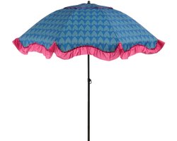Mica Decorations Parasol hart blauw - h238xd220cm