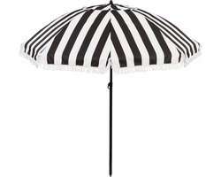 Mica Decorations Parasol Osborn - Stokparasol 238 x Ø220 cm - Strandparasol of Tuinparasol voor Schaduw - Zwart Wit Design