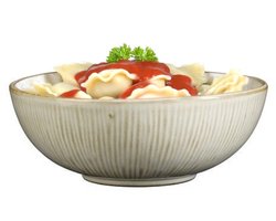 Mica Decorations Pasta bord Nusa - creme kleur - 17 x 6 cm - keramiek - diep bord