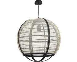 Mica Decorations Pella Hanglamp - H44 x Ø45 cm - Linnen - Off White
