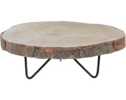 Mica Decorations Pia Boomstam Bijzettafel - H14 x Ø40 cm - Lichtbruin