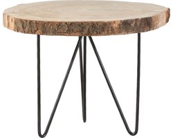 Mica Decorations Pia Boomstam Bijzettafel - H34 x Ø50 cm - Lichtbruin