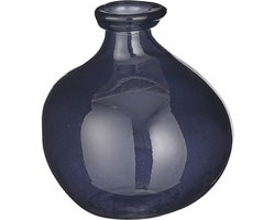 MICA DECORATIONS PINTO VAAS RECYCLED GLAS ZWART - H18XD16CM