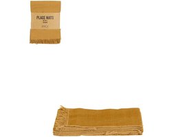 Mica Decorations - Placemats 'Villia' (Donkergeel, Set van 4)