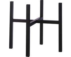 Mica Decorations Planten verhoger - zwart - H40 x B40 cm - metaal - plantenstandaard - voor bloempot/plantenpot