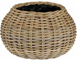 Mica Decorations Plantenbak Marcia - 43x43x30 cm - Rotan - Grijs