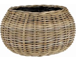 Mica Decorations Plantenbak Marcia - 55x55x35 cm - Rotan - Grijs