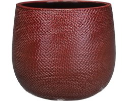 Mica Decorations Plantenpot - bordeaux rood - keramiek - 19x21 cm - plantenpotten