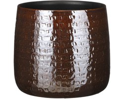 Mica Decorations Plantenpot - donkerbruin - D32 x H30 cm - keramiek - bloempot
