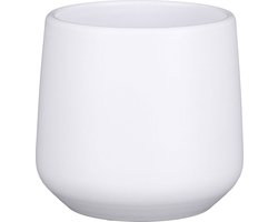 Mica Decorations Plantenpot - mat wit - H13.5xD14cm - keramiek - Bloempot voor kamerplant