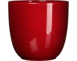 Mica Decorations Plantenpot - rood - glans - keramiek - D22,5 x H20 cm - bloempot