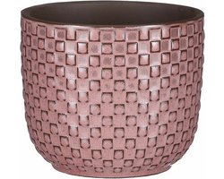 Mica Decorations Plantenpot - roze - keramiek - D11xH9 cm - bloempot