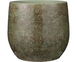 Mica Decorations Plantenpot - terracotta - groen shadow - D33xH31 cm - bloempot