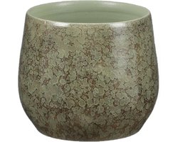 Mica Decorations - Plantenpot/bloempot - Terracotta - groen shadow - D19 en H17 cm