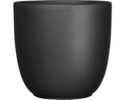 Mica Decorations Plantenpot/bloempot Tusca - Zwart - keramiek - mat - D13.5/H13 cm