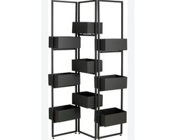 Mica Decorations plantenrek Nando zwart 40 x 25 x 178 cm