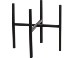 Mica Decorations Plantenstandaard - zwart - H25 x B24 cm - metaal - Plantenpot/bloempot verhoger