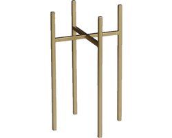 Mica Decorations Plantenverhoger - goud - H25 x B14 cm - metaal - plantenstandaard - Plantenpot/bloempot verhoger