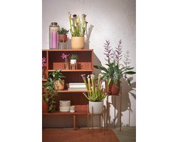 Mica Decorations Plantenverhoger - goud - H35 x B21 cm - metaal - plantenstandaard - Plantenpot/bloempot verhoger