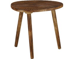 Mica Decorations Pomante Bijzettafel - Tafeltje - Koffietafel van Mangohout - Handig als Plantentafel of Plantenstandaard - Klein Salontafeltje - 50 x 36 x 46 cm - Donkerbruin