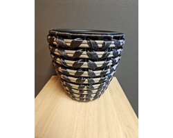 MICA DECORATIONS POT ZWART - H24XD18CM