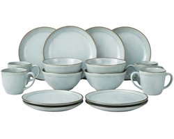 Mica Decorations Racco Serviesset 16-Delig - 4 Persoons - Steengoed - Lichtgrijs