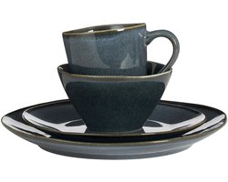 Mica Decorations Racco Serviesset 4 Persoons - Steengoed - Donkergrijs