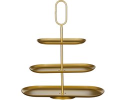 Mica Decorations Rama Etagere 3 Laags - Taarplateau - Serveertoren - 48 x 20 x 55 cm - Cake Stand - Serveerplateau - Metaal - Etagere Zwart