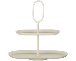 Mica Decorations Rama Etagère – Etagere voor Serveren en Presenteren – Ook te gebruiken als Serveerplateau of Cake Stand – Praktische Serveertoren van IJzer – L38 x B17 x H37 cm – Crème