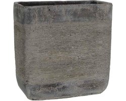 Mica Decorations - rechthoekige pot kane maat in cm: 28 x 14 x 28 donkergrijs