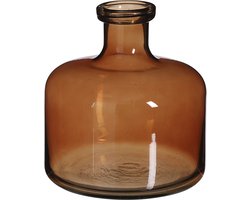 Mica Decorations Regal Fles Vaas - H22 x Ø20 cm - Glas - Bruin