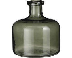 Mica Decorations Regal Fles Vaas - H22 x Ø20 cm - Glas - Groen