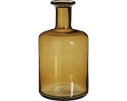 Mica Decorations Regal Fles Vaas - H30 x Ø16 cm - Glas - Geel