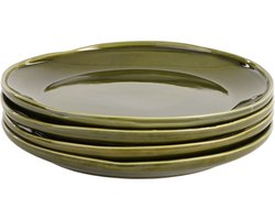 Mica Decorations Rhea Dinerbord - Set van 4 - Ø27,5 cm - Keramiek - Groen